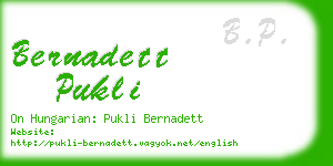 bernadett pukli business card